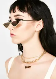 Golden Side Eye Tiny Sunglasses