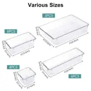 25PCS Draw Organiser Desk Drawer Fridge Trays Makeup Storage Plastic Dividers US