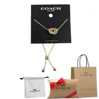 在飛比找momo購物網優惠-【COACH】coach 新款 珍珠水鑽雙扣環手鏈套組 金色
