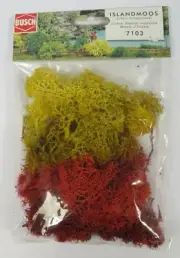 BNIB BUSCH 7103 LICHEN MIX YELLOW / BROWN / RED MODEL RAILWAY SCENERY OO N