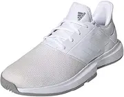 [adidas] Men's Gamecourt M Wide Sneaker, FTWR White/FTWR White/Dove Grey