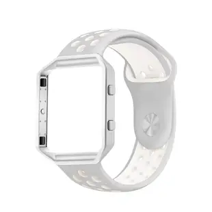 Fitbit Blaze 錶帶帶框架、運動矽膠軟帶帶通風孔和不銹鋼框架,適用於 Fitbit Blaze 智能健身手錶