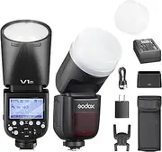GODOX V1F Round Flash Unit 76 W Speedlite Professional Round Camera Flash 1/8000 HSS 2.4G Wireless X System i-TTL with 2600 mAh Li-Ion Compatible with Fuji