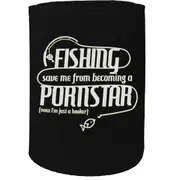 Alcohol Stubby Holder - Fishing Pornstar Fish - Funny Novelty Birthday Gift Joke Beer Can Bottle