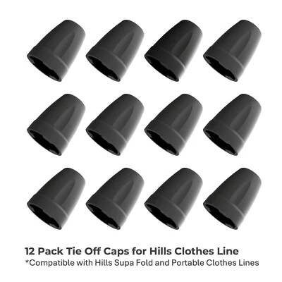 Durable Tie Off Caps for Hills Supa Fold and Portable Clothes Lines - 12 Pack