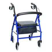 4Wheels Folding Rollator Walker Aluminium Walking Frame Mobility Aid Lightweight