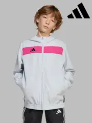 adidas Grey Tiro Essentials Woven Hoodie (E37282) | $76