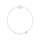 14k White Gold .06 CTW Natural Diamond Initial O 6-7" Bracelet Gift for Mother