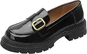 [ZIRIA] Spring Summer Shoes Women Thick-Soled Style Casual Loafers Patent Leather Shoes