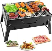 Compact Mini BBQ Grill, Charcoal, Portable & Foldable, Stainless Steel Charcoal Grill, Table Grill, Camping Grill, Picnic Grill, for Picnic, Garden, Patio, Camping, Travel (43 x 29 x 23 cm)