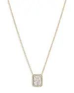 Nadri Emerald Cut Halo Pendant Necklace, 16