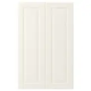 BODBYN 2-p door f corner base cabinet set, off-white, 25x80 cm