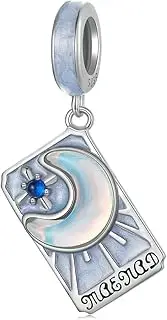 [Yapamu] High Priestess Tarot Pendant Charm for Pandora Bracelet Necklace, 925 Sterling Silver Charm Beads Pendant, DIY Jewellery for Women, Cubic Zirconia, Cubic Zirconia