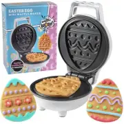 Mini Easter Egg Waffle Maker - Make Double Sided Waffles or Pancakes w 2 Diff...