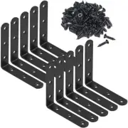 10Pcs Black L Bracket Corner Braces 4 Inch Stainless Steel Heavy Duty Shelf B...