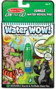 Water WOW Jungle On The Go Reusable Water Coloring Book with Pen Mess Free Trave