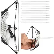 Mini Archery Bow Set Right Hand Mini Compound Bow Mini Hunting Bow Metal Material Catapult RH/LH for Hunting Shooting Practice Archery Entertainment Fun