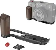 SMALLRIG X100VI / X100V Handgrip, Wooden L-Shape Grip for FUJIFILM X100VI / X100V Camera, Built-in Quick Release Plate for Arca, with Shutter Button and Hot Shoe Cover (Black) 4805