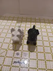 SCOTTY DOG SALT & PEPPER SET BLACK & WHITE CERAMIC SHAKERS