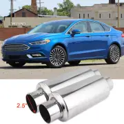 2PCS 2.5" In/Out Performance Mufflers Resonator Stainless Steel For Ford Fusion