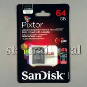 SanDisk Pixtor Advanced 64GB microSDXC Memory Card UHS-I V30 U3 Class 10