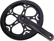 GANAZONO 1Set Single Speed Crankset for Road Bike Durable Material Easy to Install Replacement Accessories for Track and Folding Bikes