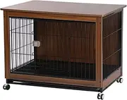 Furniture Style Dog Crate,Dog Crate Furniture With Wheels, Wood Dog Cage Table With Removable Tray,Chew-Resistant Wooden Dog Kennel Indoor For Small/Medium/large Dogs(Brown,30.7 * 22 * 27.6 in)