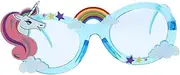 [Homoyoyo] Funny Glasses Novelty Birthday Sunglasses Novelty Glasses Birthday Party Decoration Glasses Unicorn Favors Glasses for Party Birthday Photo Booth Props Party Glasses Blue