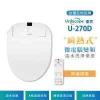 在飛比找momo購物網優惠-【Uniscope 優思】微電腦變頻瞬熱式-遙控版免治馬桶座