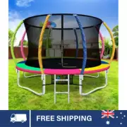 Everfit 12FT Trampoline for Kids w/ Ladder Enclosure Safety Net Rebounder b/Ball