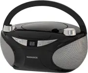 Portable Top-Loading CD Boombox Cassette Player/Recorder with AM/FM Stereo Radio