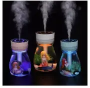 Mini USB Mermaid Air Humidifier with 7 Color Light & Mist Sprayer