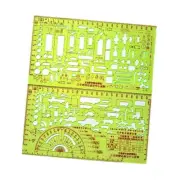 2Pcs Traffic Accident Drawing Ruler Painting Stencils Craft Drawing Template