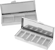 Elegant Metal Pill Box 2pcs Portable Medicine Case Compartments Sturdy Construction for Travel and Storage