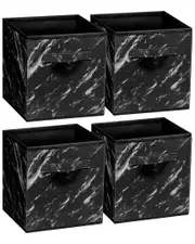 Sorbus Foldable Marble Storage Cube Bins (Set Of 4)