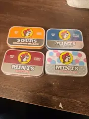 4 Buc-ee's Tin Mints Peppermint Cinnamon Cotton Candy Orange Sours Bucees