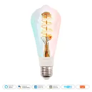 Tuya Wifi Smart ST64 Edison LED Light Bulbs 16 Million RGB Color Changing 2700K-