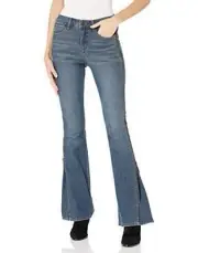 Skinnygirl Flare Jeans Women's 2 (26x32) Blue Power Moves Full Sides Zipper NWT