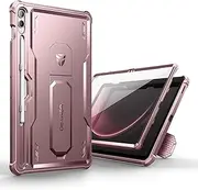 Dexnor Full-Body Case for Samsung Galaxy Tab S9 FE+ Plus 12.4 inches (2023), Heavy Duty Rugged Shockproof Bumper Protective Cover with Screen Protector & Kickstand & S Pen Holder - Pink