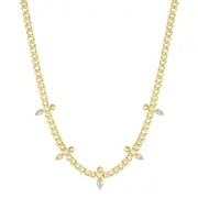 Ania Haie Gold Curb Chain Sparkle Point Necklace