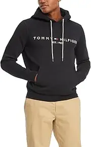 [Tommy Hilfiger] Men's Medium Weight Fleece Hoodie Sweatshirt with Embroidered Logo, Also Available in Big & Tall