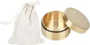 Brass Container Outdoor, Handcrafted Waterproof Jewelry Sealed Brass Case Box, Dustproof Moisture Copper Holder Round Box, 3 Kinds of Sizes, Round Shape (L)