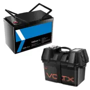12V 100Ah Lithium Battery LiFePO4 VoltX Battery Box Dual USB 12V Socket