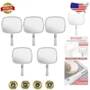 5-Pack Large Ergonomic Handheld Mirrors with Silver Finish - Salon Essential