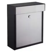 Woodlake Black Finish Galvanized Steel Wall Mounted Locking Mailbox With Keys