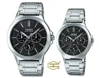 在飛比找Yahoo!奇摩拍賣優惠-【天龜 】CASIO  經典時尚  銀色三眼多功能對錶   