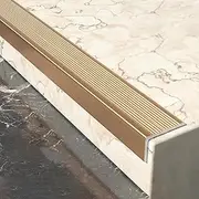 Stair Edge Protector Stair Edging, for Exterior Or Interior Stair Edges, L Shape Corner and Edge Protection Profile, Rustproof Aluminum Corner Guard-Gold||10x3cm