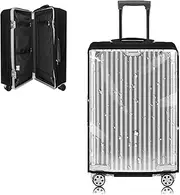 [Yotako] Clear PVC Suitcase Cover Zippered Luggage Covers for Suitcase Luggage Protector Cover 20 24 26 28 30 Inch, 60%clear 40%black, 28inch, Elastic Zipper