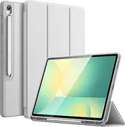 JETech Case for Samsung Galaxy Tab S10 FE Plus/S10 FE+ 13.1-Inch with S Pen Holder, Soft TPU Tri-Fold Stand Protective Tablet Cover, Support S Pen Charging, Auto Wake/Sleep (Silver)