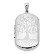 Sterling Silver Tree of Life Rectangle Locket Pendant 5.43gm L-1.5 Inch